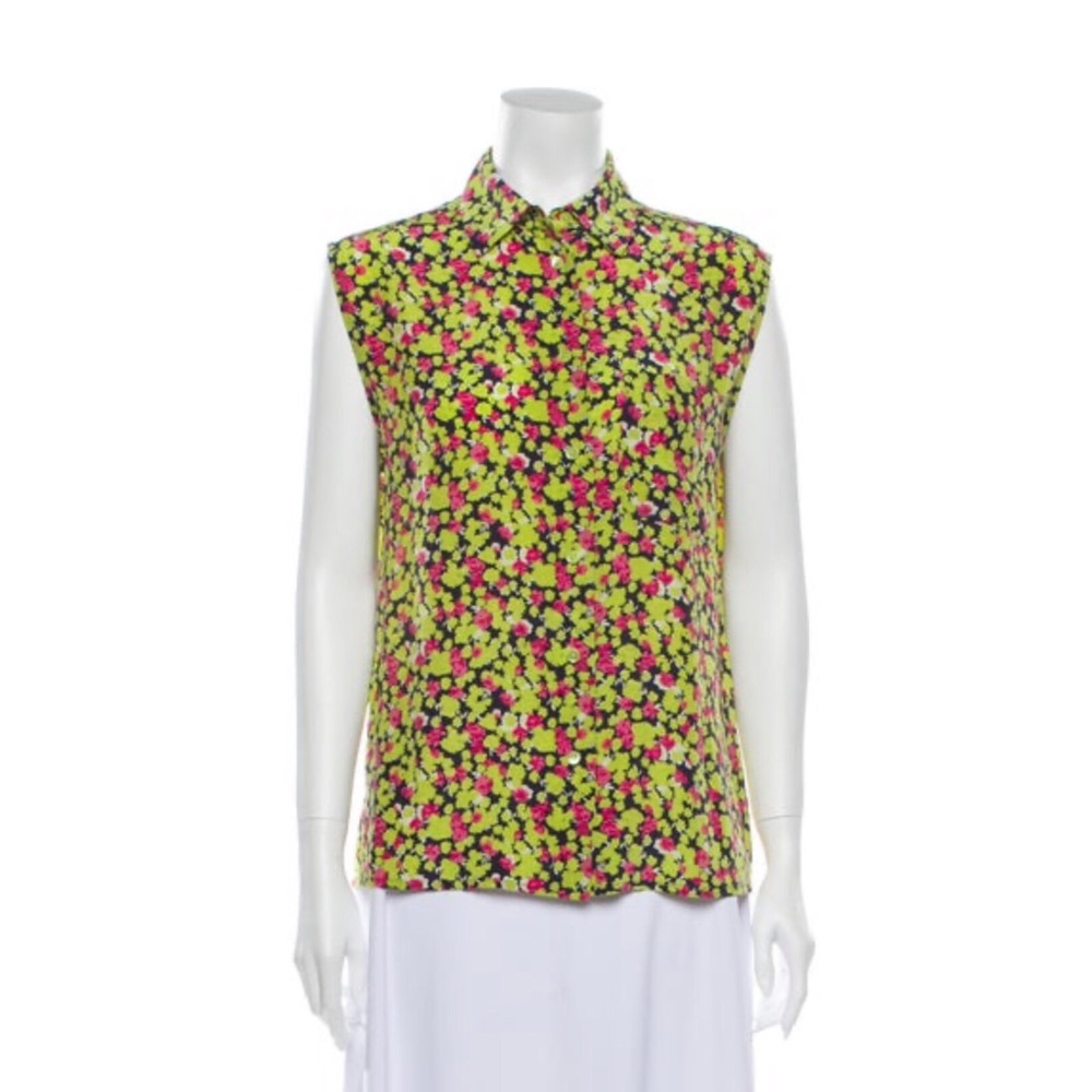 EQUIPMENT Femme Floral Sleeveless Button Up Top
